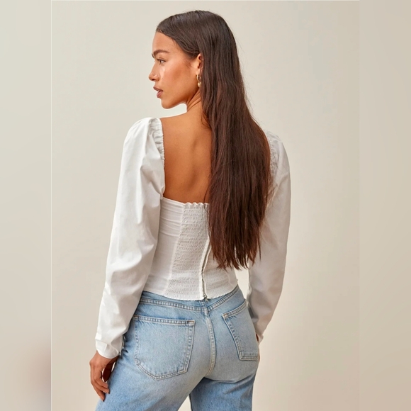 Reformation Cacio Top White Size 0 - Picture 3 of 9